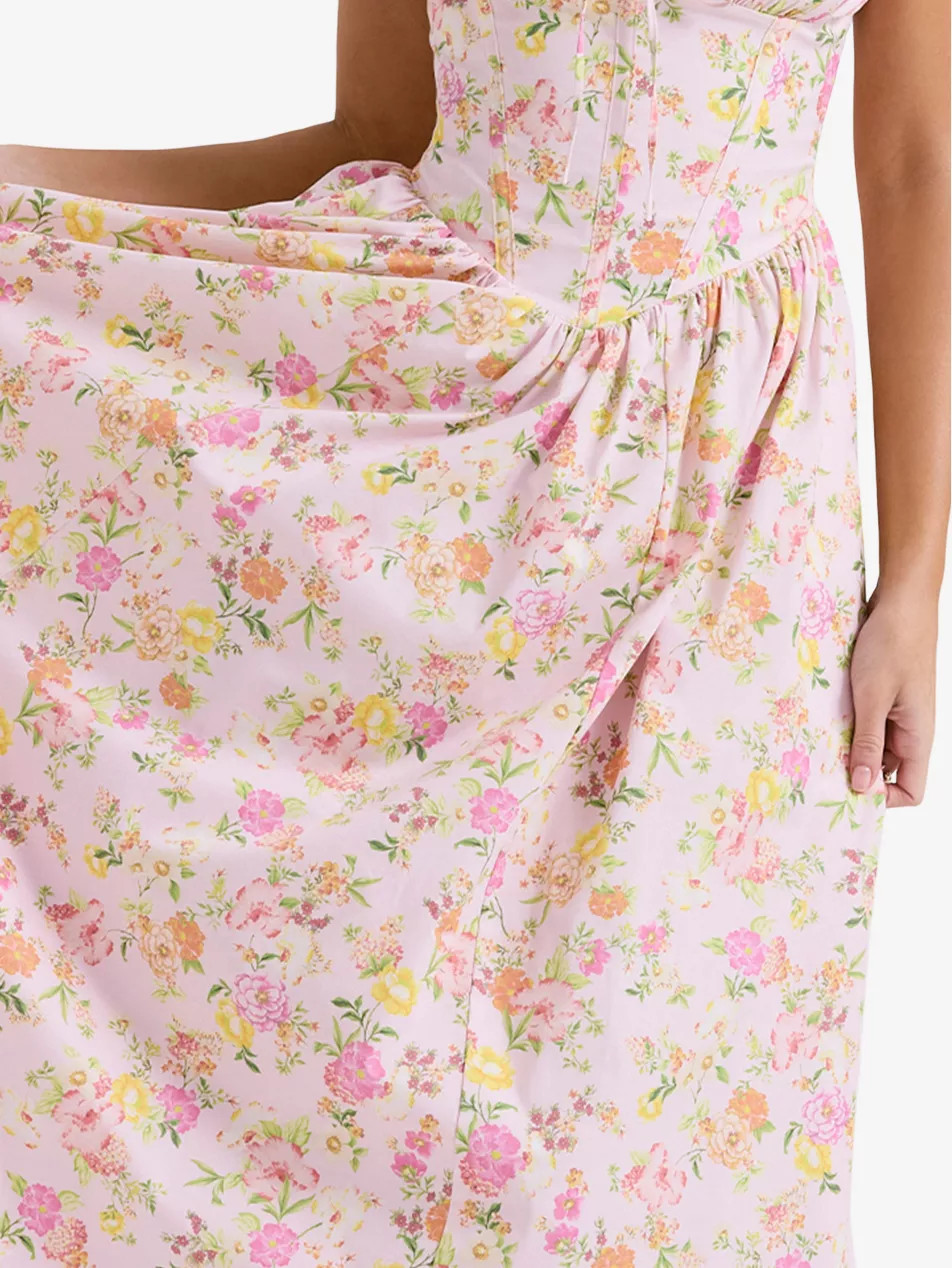 Emmelina corseted stretch cotton-blend midi dress | Selfridges