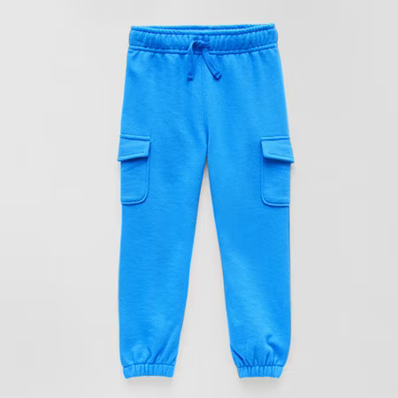 Okie Dokie Cargo Toddler & Little Boys Cuffed Regular Fit French Terry Jogger Pant, 5t, Blue | JCPenney
