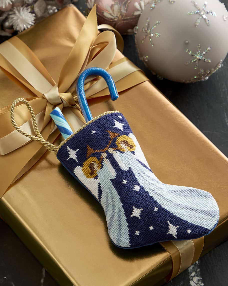 Bauble Stockings x Sainty Nelsen "The Breath of Heaven" Mini Bauble Stocking | Neiman Marcus