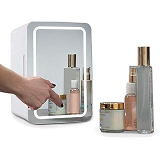 Chefman Portable Mirrored Personal Fridge 4 Liter Mini Refrigerator Skin Care, Makeup Storage, Be... | Amazon (US)
