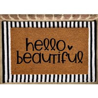 Hello Beautiful Front Door Mat, Mat Outdoor, Porch Decor, Housewarming Gift, Wedding Clients Doormat | Etsy (US)
