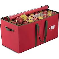 Large Christmas Ornament Storage Box with Dual Zipper Closure - Box Contributes Slots for 128 Hol... | Amazon (US)