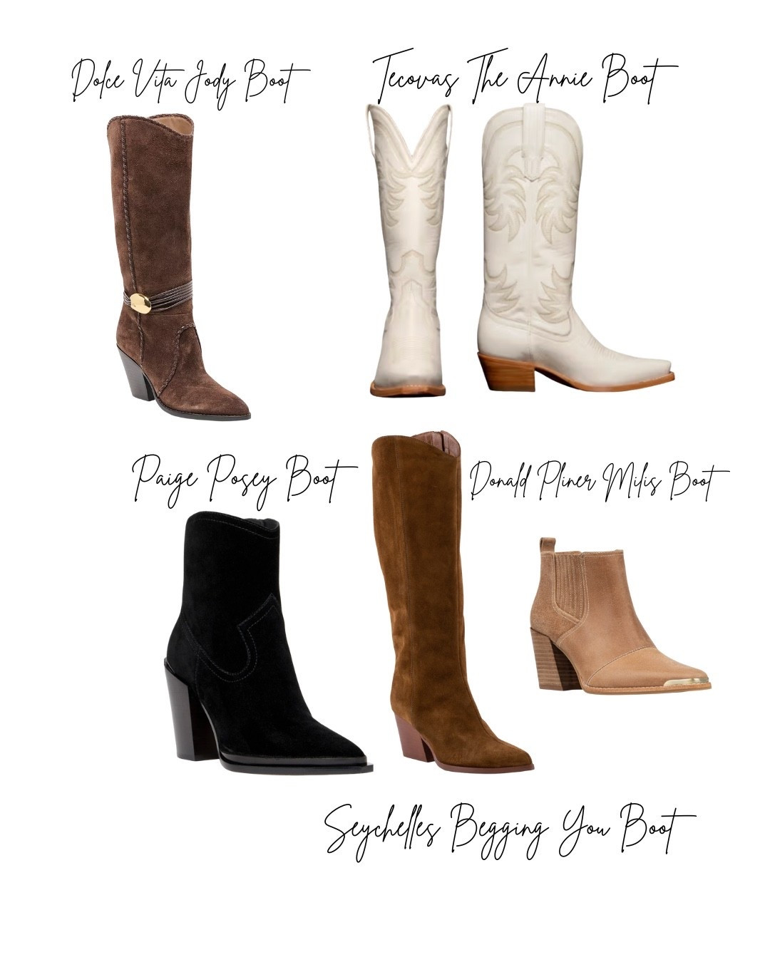 Loving the western inspired boots this season! These are some of our favorites !