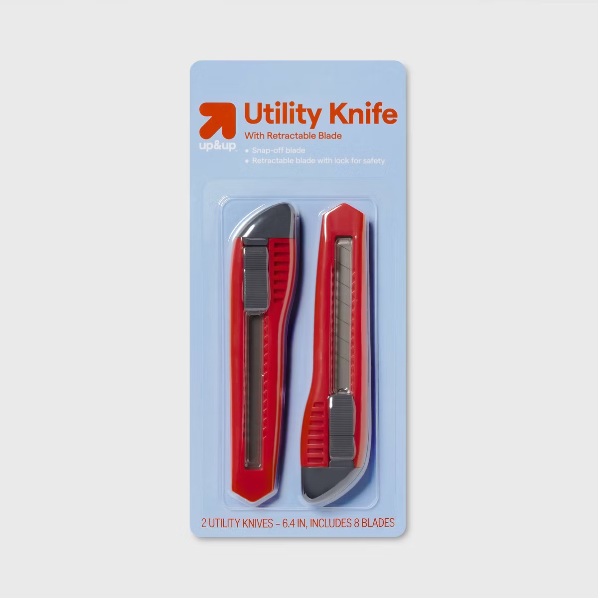 Utility Knife Carded 2pk - up&up™: Stainless Steel, Red, Boxcutter, Snips, Shears, Cutters, 6.4... | Target
