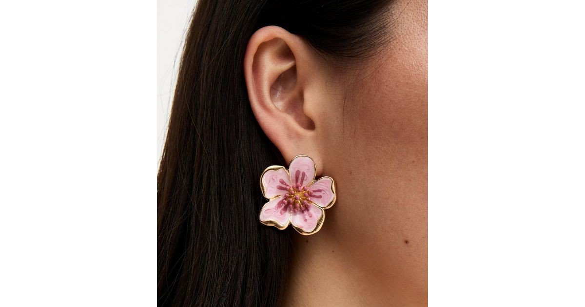 Pink Flower Earrings | New Look | New Look (UK)
