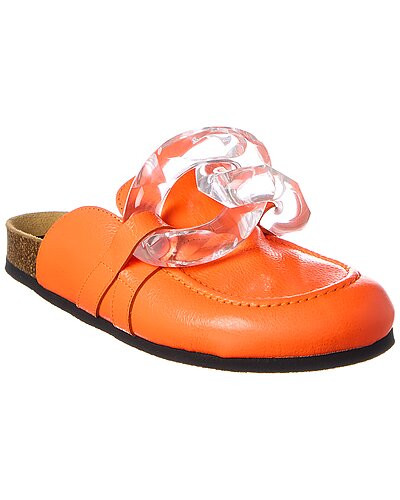 Chain Leather Mule | Gilt