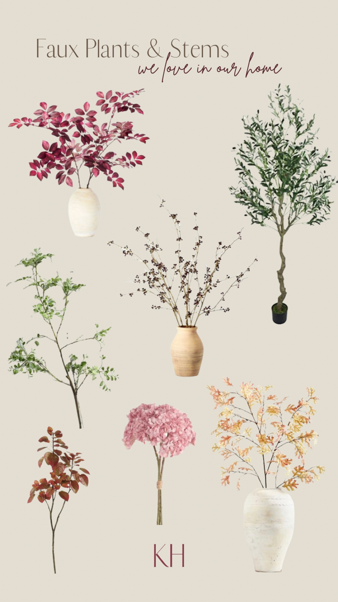 Some of my favorite faux stems plus my favorite dupe for our faux olive tree. Our olive was very expensive on Etsy and this dupe is a perfect match (twins) for an amazing low price 

#LTKhome #LTKSeasonal