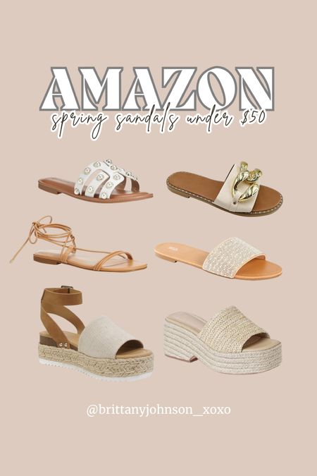 Amazon spring sandals under $50 including markdowns!😍💕 Amazon, sandals, Amazon fashion, Amazon spring fashion, Amazon staple sandals, neutral sandals, flat sandals, wedges, wedge, rattan sandals, studded sandals, strappy sandals

#LTKSeasonal #LTKfindsunder50 #LTKshoecrush