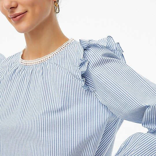 Factory: Long-sleeve Ruffle-shoulder Top For Women | J.Crew Factory
