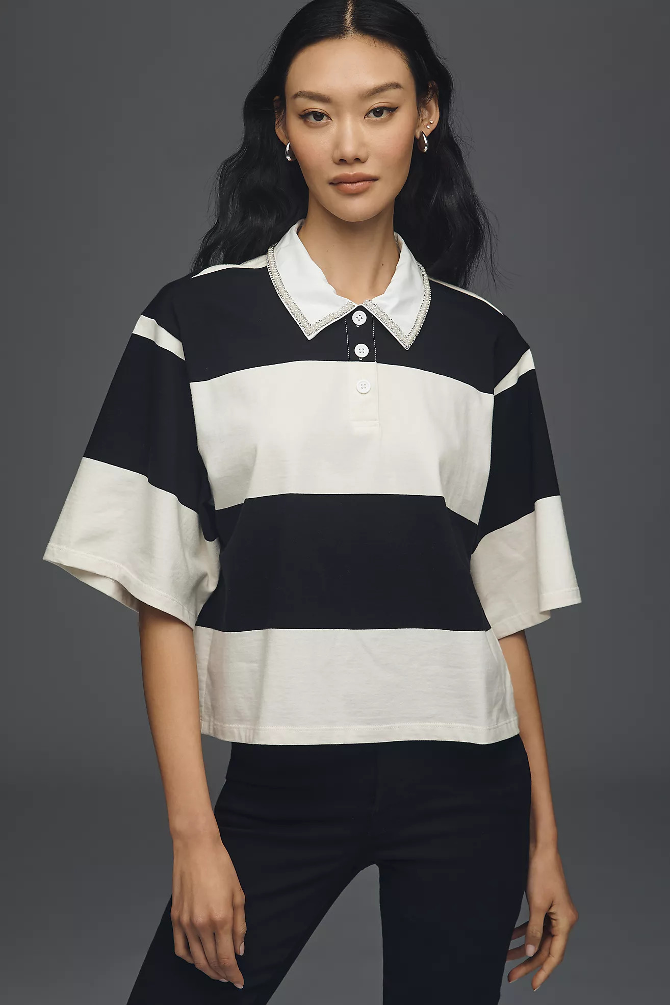 Sanctuary Organic Cotton Polo T-Shirt | Anthropologie (US)