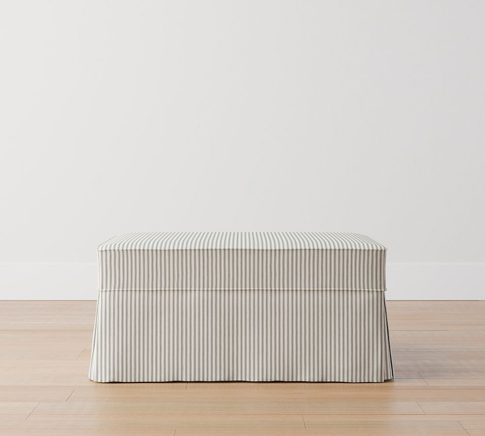 Charleston Slipcovered Ottoman | Pottery Barn (US)