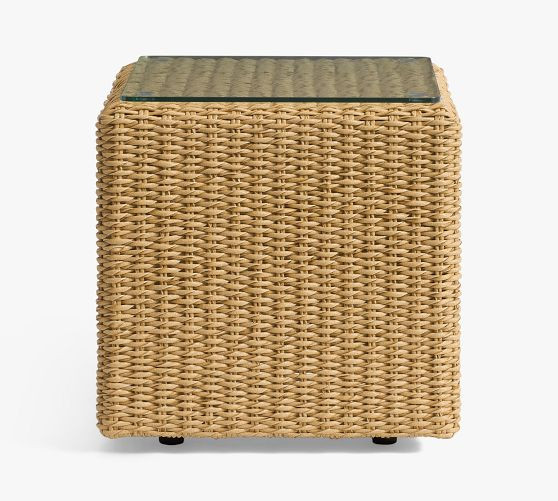 Kostas Wicker Square Outdoor Side Table (20") | Pottery Barn (US)