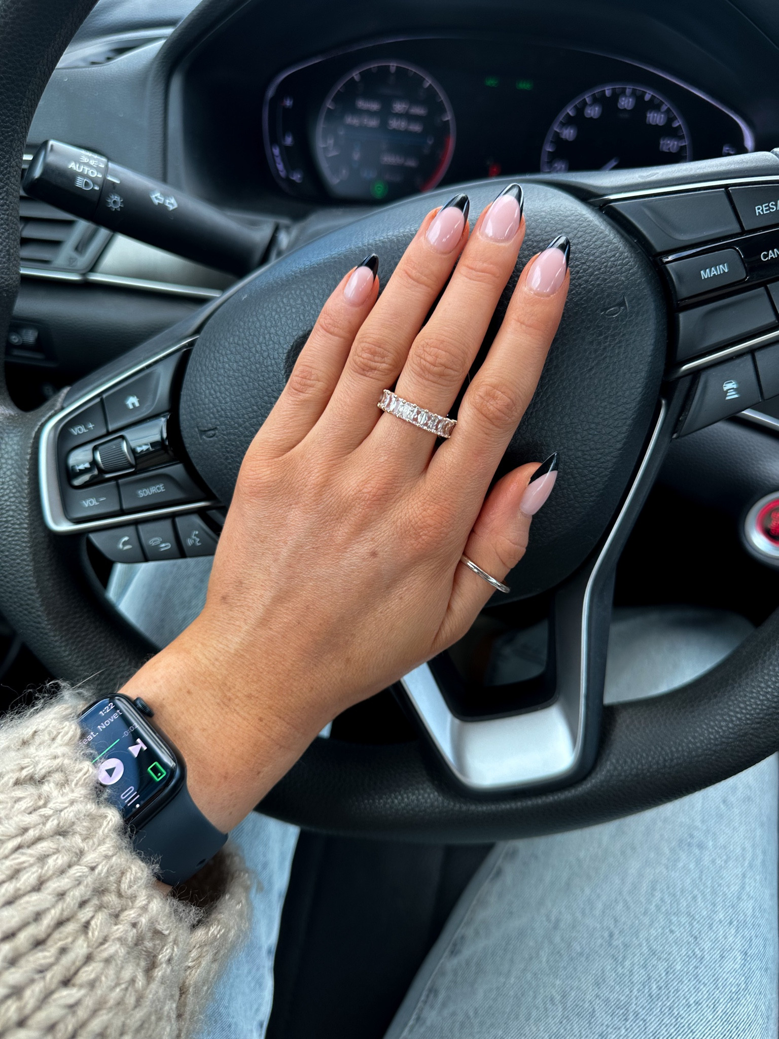 Fall Nails 🖤☕️ 
Ring is from WhiteFox but I’ll tag an Amazon dupe 💎 

#LTKSeasonal #LTKGiftGuide #LTKstyletip