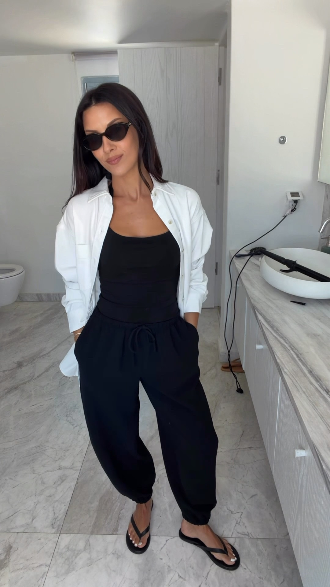 Completely obsessed with these staples perfect for travel when you wanna look a little more elevated, but still super comfy. I’m wearing an extra small both the top and the pants and the jacket.

#LTKgrwm #LTKootd #LTKmomlife