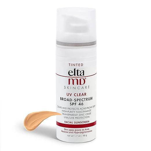 Amazon.com: EltaMD UV Clear SPF 46 Tinted Face Sunscreen, Broad Spectrum Sunscreen for Sensitive ... | Amazon (US)