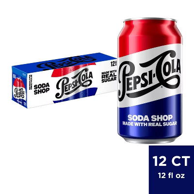 Pepsi Cola with Real Sugar- 12pk/12 fl oz Cans | Target