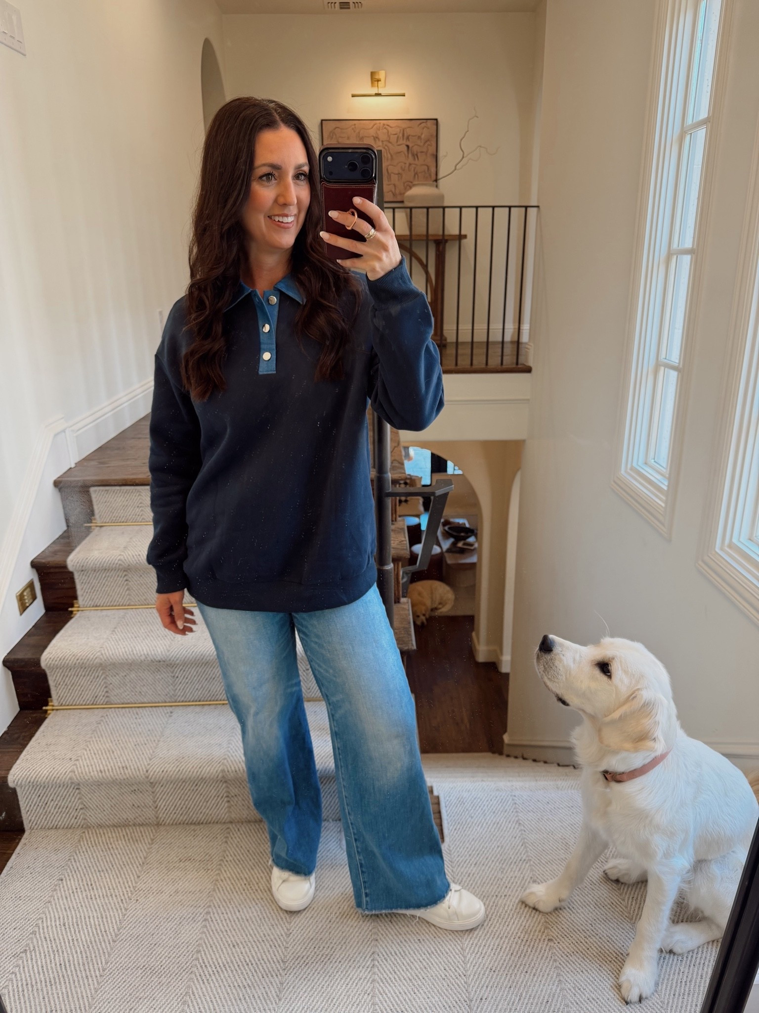 Love this new amazing collared sweatshirt for fall! Preppy and comfy. Comes in tons of colors. Wearing a small, runs a little oversized.

#LTKOver40 #LTKSeasonal #LTKootd