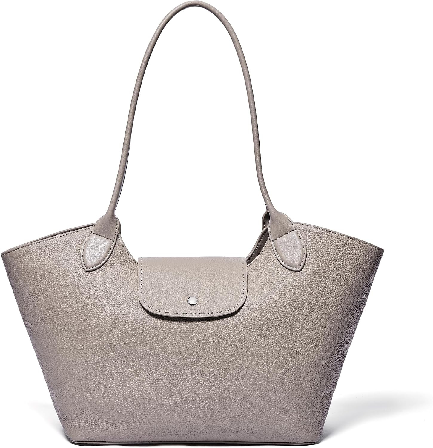 Genuine Leather Tote Bag for Women Minimalist Roomy Shoulder Purse | Amazon (US)