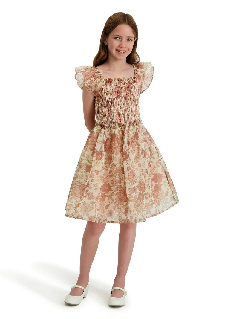 Kensie Girl Printed Organza Sleeveless Dress, Sizes 4-16 - Walmart.com | Walmart (US)