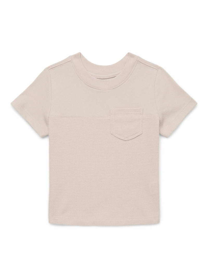 Wonder Nation Toddler Boys Textured Pocket Tee with Short Sleeves, Sizes 12M-5T | Walmart (US)