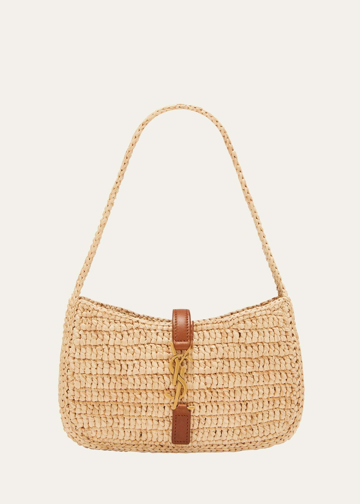 Saint Laurent Le 5 A 7 Mini YSL Shoulder Bag in Raffia | Bergdorf Goodman