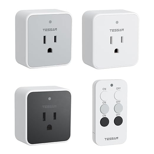 Remote Control Outlet, TESSAN 3 Pack Wireless Remote Light Switch, On Off Switch Plug for Lights,... | Amazon (US)