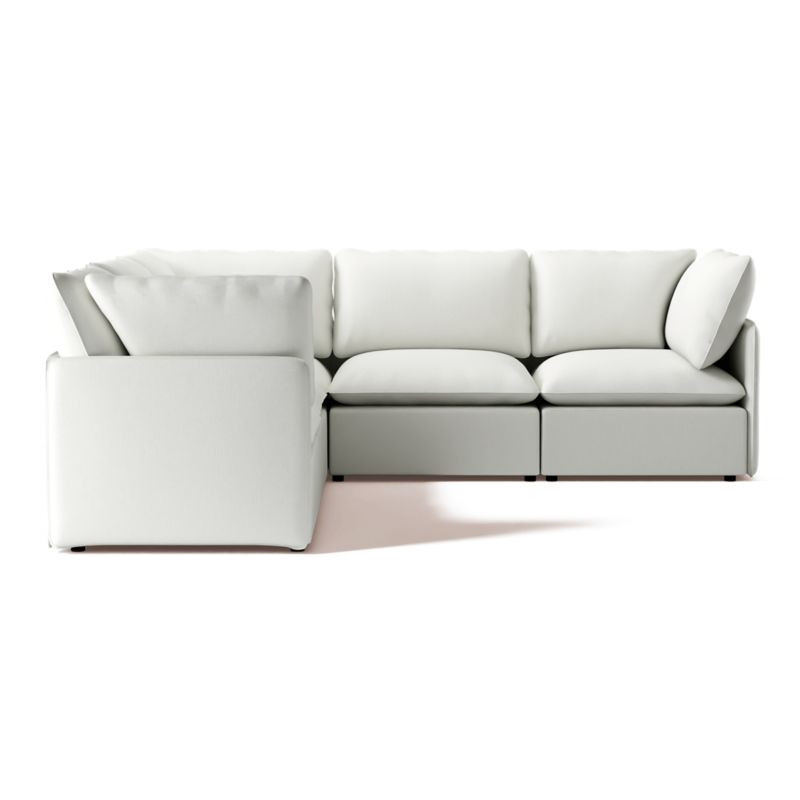 Lumis 5-Piece Modular L-Shaped White Performance Fabric Sectional Sofa + Reviews | CB2 | CB2