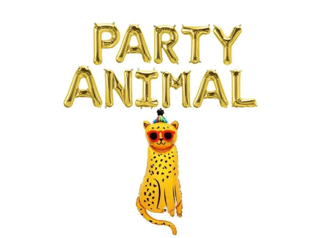 Party Animal Balloons, Party Animal Banner, Cheetah Party Animal, Leopard, Party Animals Decorati... | Etsy (US)
