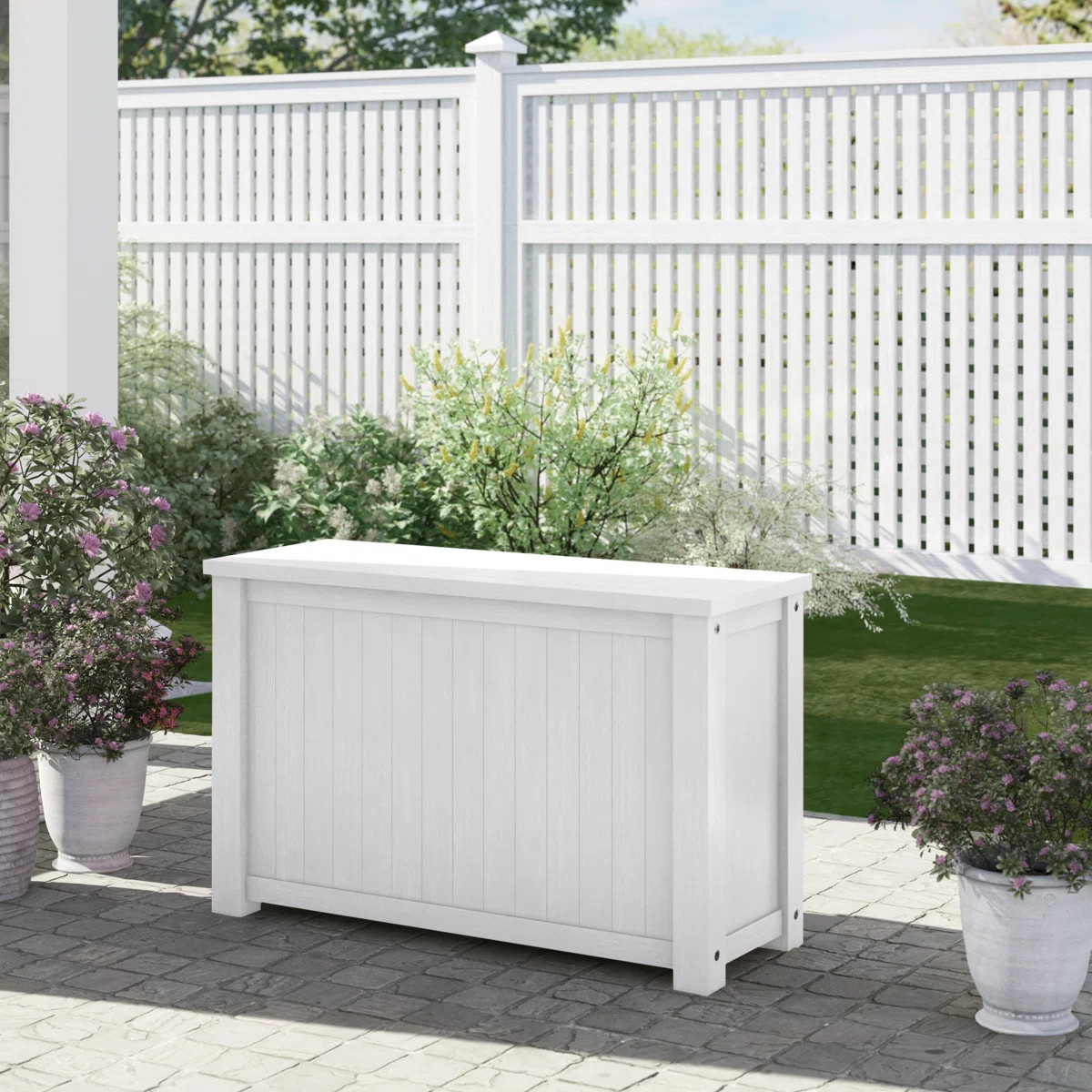 Gracie Oaks Debraoh 32'' W 29 Gallons Water Resistant Solid Wood Acacia Deck Box | Wayfair North America