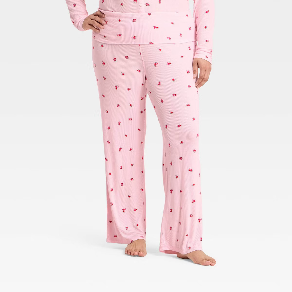 Women's Ribbed Fold Over Waistband Pajama Pants - Wild Fable™ | Target