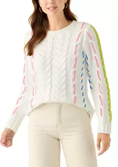 Crown & Ivy™ Women's Cable Whip Stitch Sweater | Belk