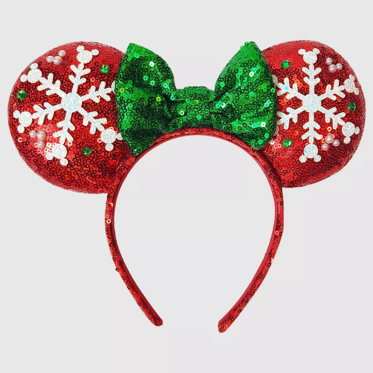 Girls' Disney Red Snowy Minnie Ear Headband | Target
