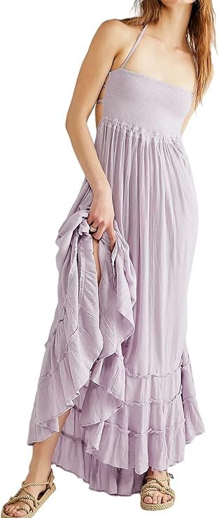 R.Vivimos Womens Summer Cotton Sexy Backless Long Dresses | Amazon (US)