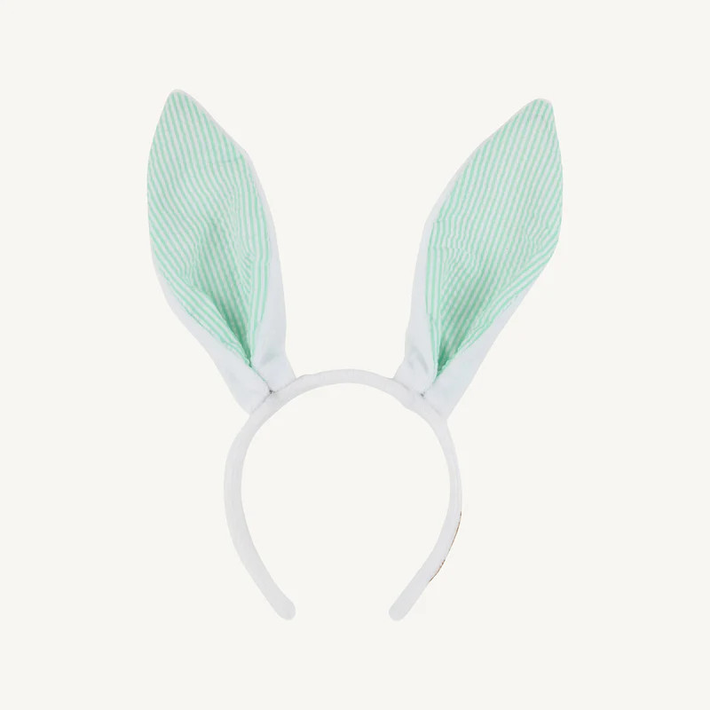 Wabbit Ears - Worth Avenue White with Grace Bay Green Seersucker | The Beaufort Bonnet Company