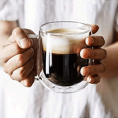 Double Layer Insulated Glass Cups With Handle, High Borosilicate Lightweight Coffee Cup For Hot Coffee, Hot Milk, Hot Water, Burn-Proof Simple Water C | SHEIN