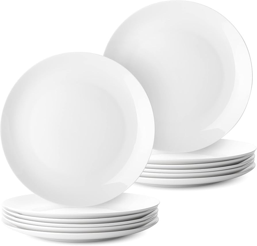 BTaT- White Dinner Plates, 10.5 inch, Set of 12, White Plates, White Dinner Plates Bulk, White Pl... | Amazon (US)