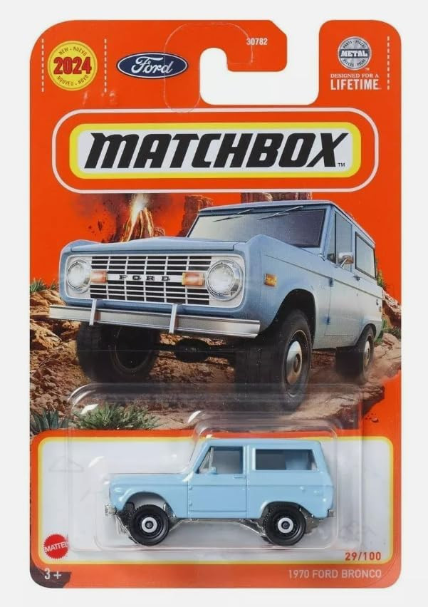 Matchbox 1970 Ford Bronco, Light Blue, 1:64 Die-Cast Vehicle, 29/100 | Amazon (US)