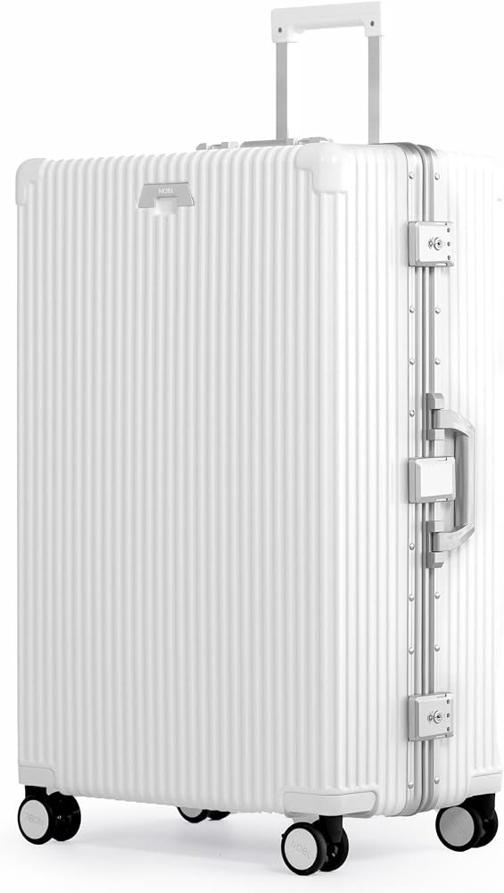 Nobl Travel Zipperless Check in Suitcase - Aluminum Frame, TSA Locks, Ivory | Amazon (US)