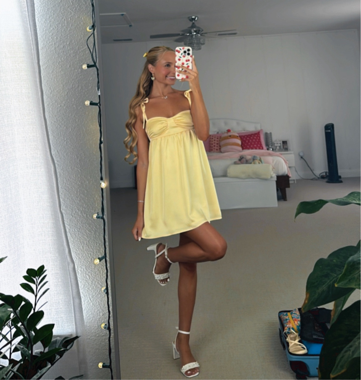 sammie yellow satin mini dress Altar'd State | Sunny Satin Mini Dress | BUTTER-YELLOW | Material: Self 97% Polyester 3% Spandex. Lining 100% Polyester