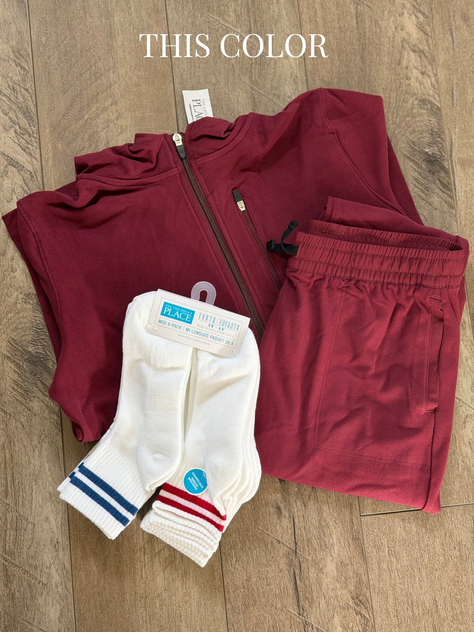 I grabbed this set from @childrensplace because Carson doesn’t have a lot of dark red in his closet.
As a BONUS, it’s so soft and light for Spring activities! 🏓