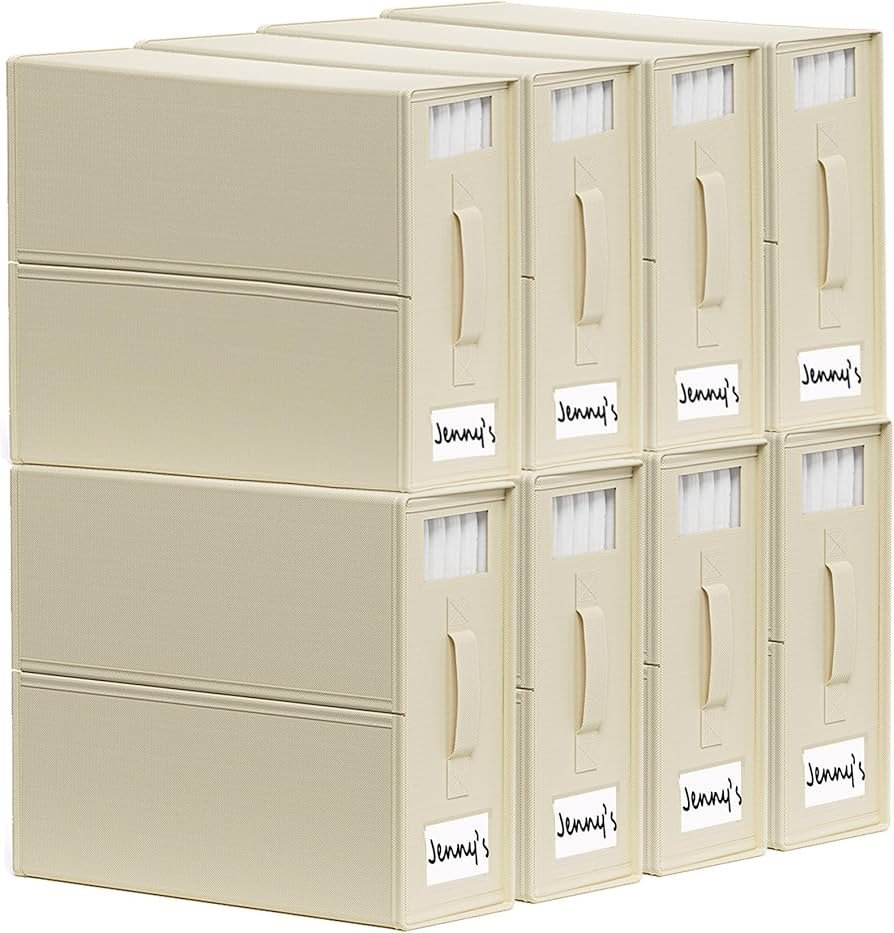 SheetCube Bed Sheet Organizers and Storage 8 Pack, Foldable Linen Closet Organizer with Window an... | Amazon (US)