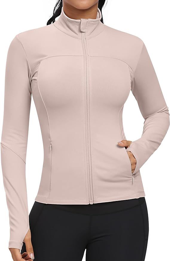 GYM RAINBOW Workout Jackets for Women, Full Zip Slim Fit Lightweight Athletic Running Sports Trac... | Amazon (US)