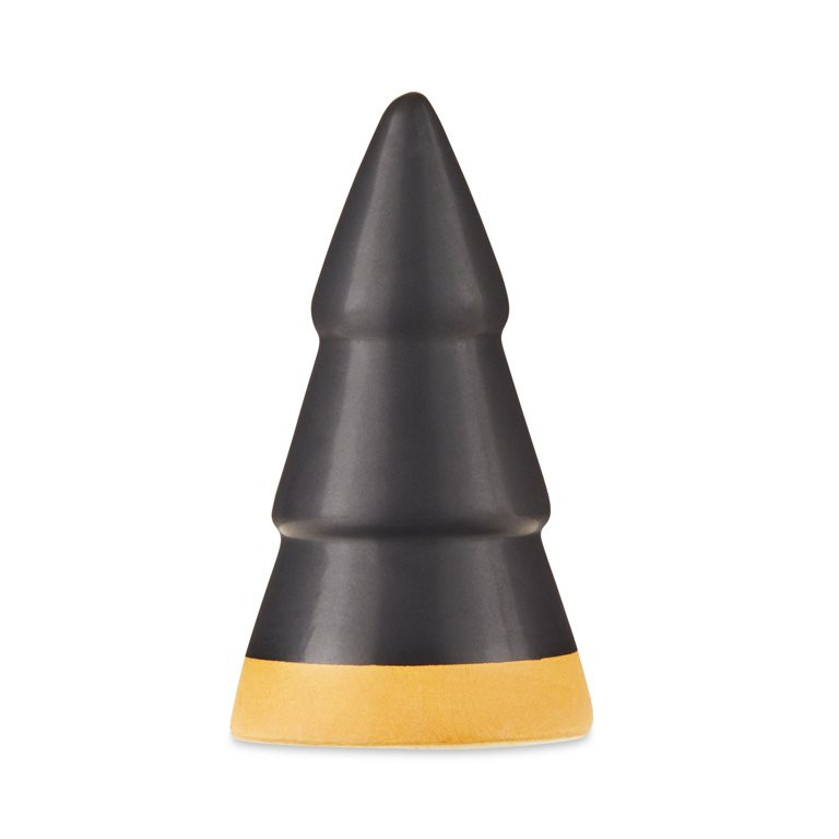 3.25 in Mini Ceramic Tree Christmas Decoration, Black & Gold, by Holiday Time | Walmart (US)