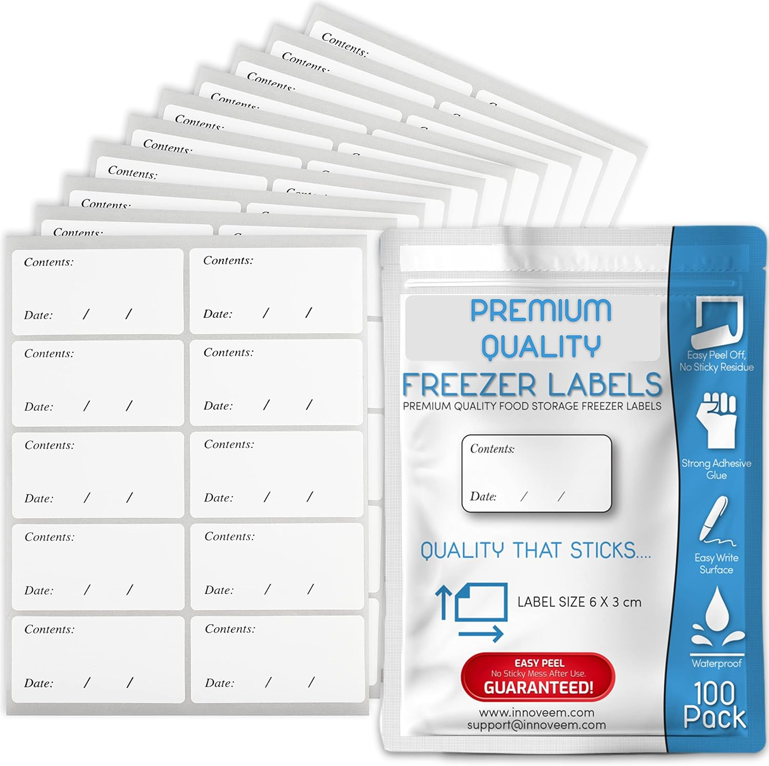 Freezer Labels Easy Peel Off - Frozen Food Labels Stickers That Leave No Sticky Residue After Use... | Amazon (UK)
