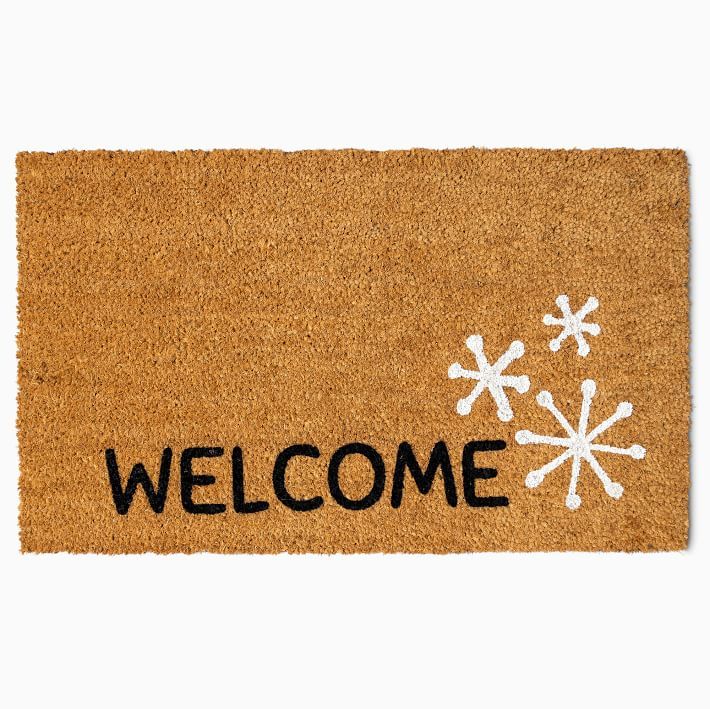 Nickel Designs Hand-Painted Doormat - Snowflake Welcome | West Elm (US)