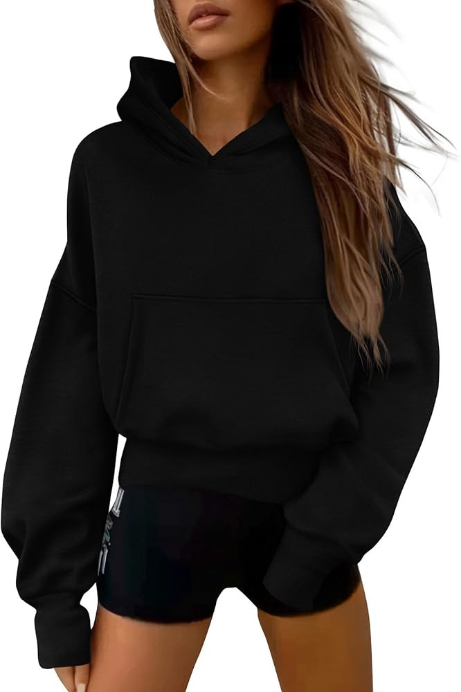 PRETTYGARDEN Women's 2025 Fall Hooded Sweatshirts Long Sleeve Half Zip Cropped Hoodies Pullover W... | Amazon (US)