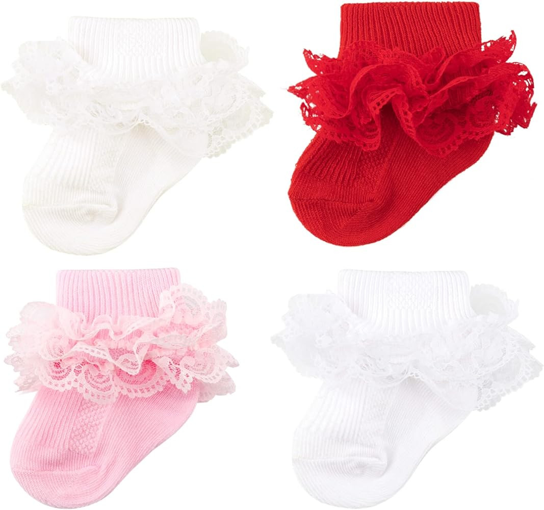 Baby Girls Socks Dress Socks for Newborn Infant Toddler Kids | Amazon (US)