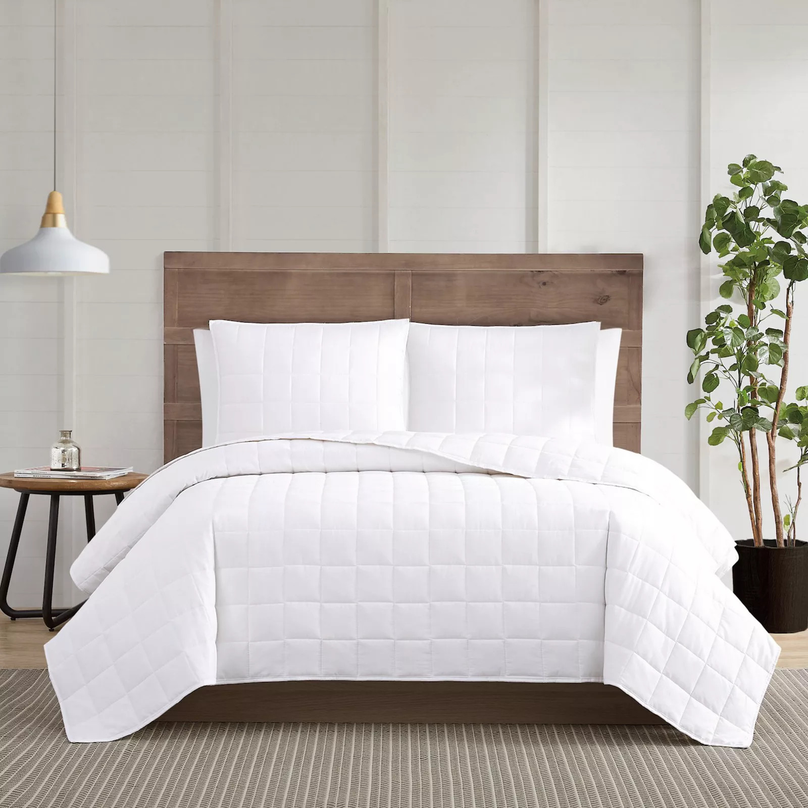 Truly Calm Silver Cool White Quilt Set with Shams, Twin | Kohl's