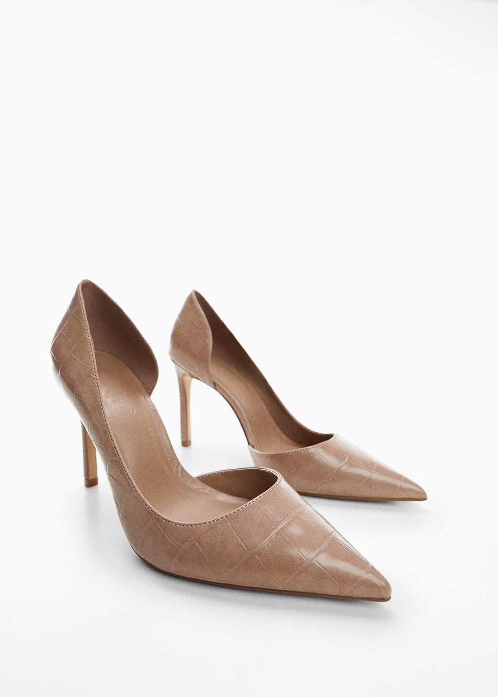 Croc-effect heeled shoes -  Women | Mango USA | MANGO (US)
