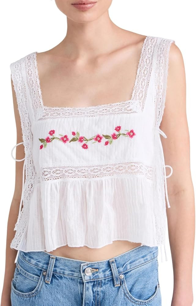 Tie Front Tank Top Women Y2k Floral Babydoll Crop Vest Cami Teen Girl Coquette Sexy Going Out Cam... | Amazon (US)